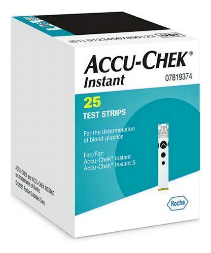 Tiras Reactivas Accu-chek Instant 25 Unidades Color Blanco