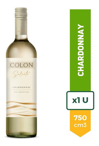 Botella De Vino Blanco Colon Selecto Chardonnay 750 San Juan