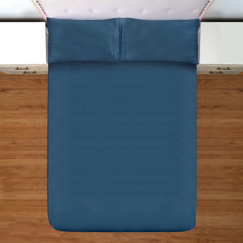 Sabana Relax Azul Matrimonial Cubre Hasta 40 Cm De Cajón Diseño de la tela Liso