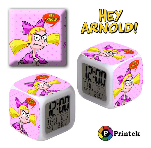 Reloj Despertador Iluminado Hey Arnold - Printek