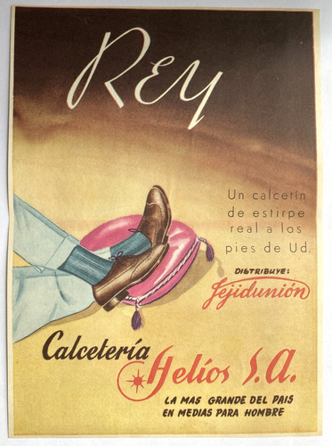 Calcetería Helios Aviso Publicitario De 1950