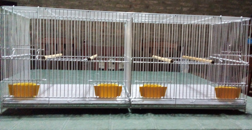 Jaula De Cria De 79x30x31 Con 2 Puertas De Nido Y Separador Blanco
