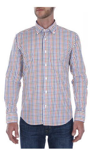 Camisa Casual De Hombre Regular Fit Cuadros Scappino 3799