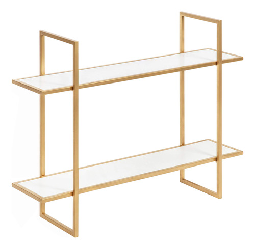 Kate And Laurel Leigh Wood And Metal Wall Shelf, 30 X 24, W.