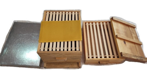 Caja Para Apicultura Completa + 1 Kg De Cera Estampada