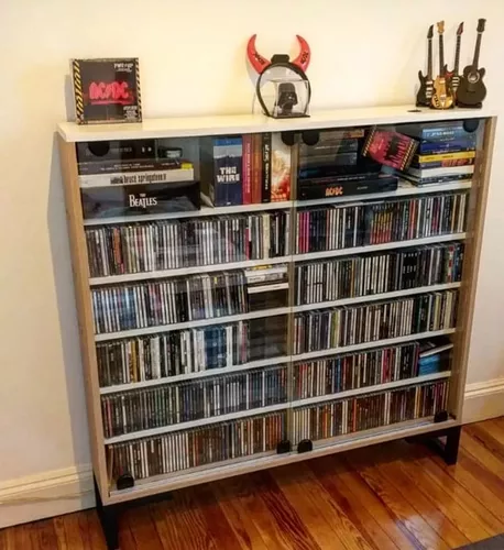 Mueble Para Bandeja Tocadiscos , Vinilos Y Cds Con Cajon