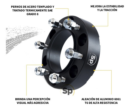 Imagen 7 de 10 de Kit Espaciadores Jeep Wrangler 1.5 PuLG 5/127 5x5 Jk Centrad