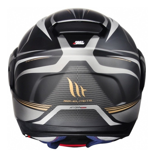 Capacete Motociclista Mt Sv Atom Sx1 Matt Black Gold Moto
