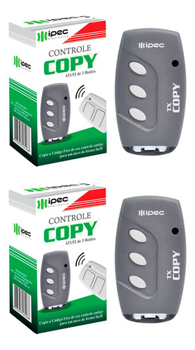 2 Tx Copy Controle Remoto Portão Copiador Clone 433 Seg Ppa