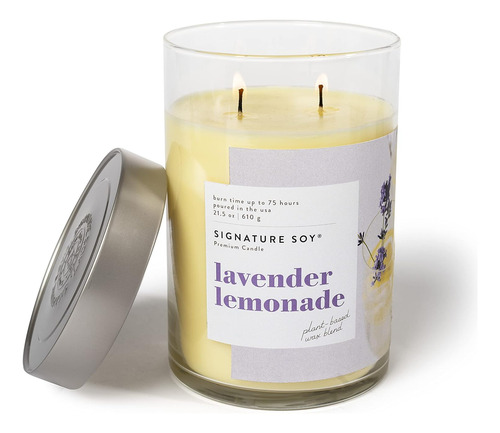 Vela Perfumada Con Tapa Y Limonada De Lavanda
