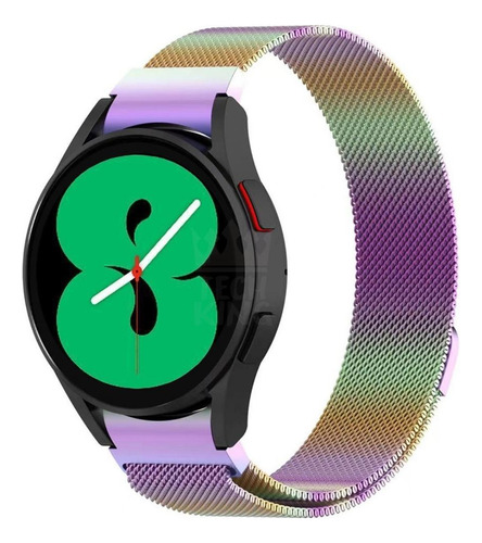 Pulseira Fecho Redge Metálica Para Samsung Watch4 40mm Cor Colorida