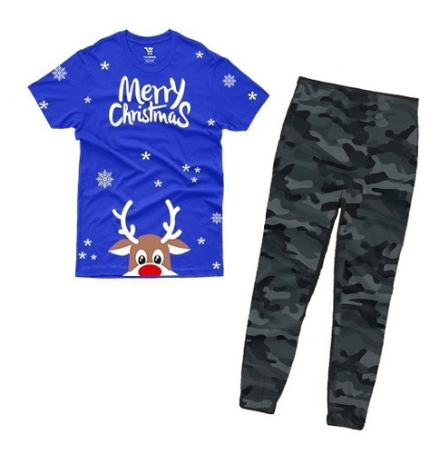 Conjunto Niños Adultos Pijama Jogger Camuflado + Camiseta