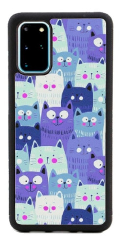 Funda Protector Para Samsung Gatos Diseño Titeres Azules 