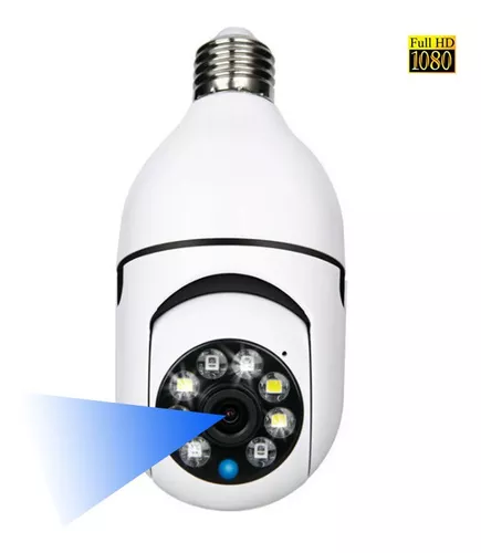 Foco Led Espia Camara Hd Vigilancia 360 Wifi Altavoz En Vivo GENERICO