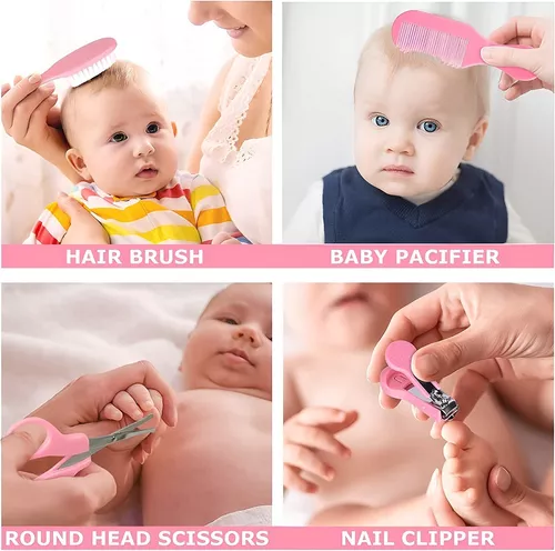 Kit de aseo para bebés, kit de aseo para bebés, cepillo de pelo 8 en 1,  cortaúñas, limpiador de nariz, cepillo de dientes de dedos, tijeras de  uñas