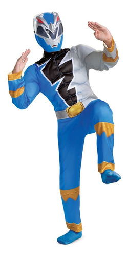 Disfraz Power Ranger Dino Fury Azul Original Dlx Niño