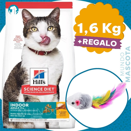 Comida Hills Gato 11+ Mature Indoor 1,6 Kg + Envío Gratis