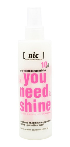 Nic All You Need Is Shine Acondicionador 10 En 1 Brillo Pelo