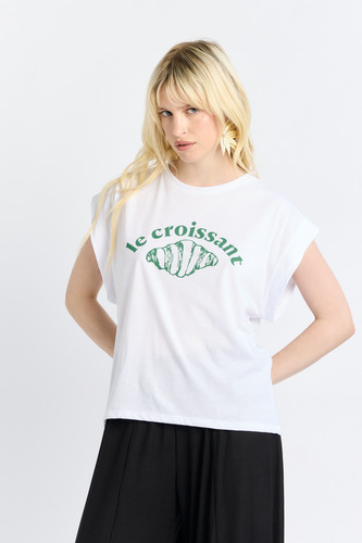 Remera Mujer Manga Corta Estampada Algodon Canchera Comoda