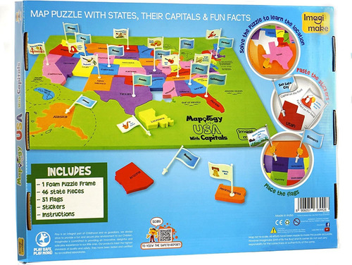 Imagimake Mapology Usa Con Capitales, Aprende Estados De Ee.