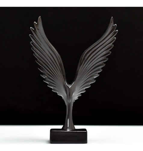 3 Estatua De Ala De Ángel Negro Negro 10,5 Cm X 3 Cm X 15