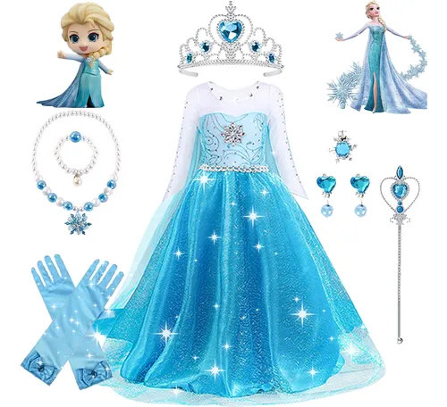 comprar Vestido De Princesa Elsa Cosplay Para Niñas, Vestido De Fiesta De Cosplay De Frozen Princess Halloween, Regalo De Cumpleaños Para Niñas