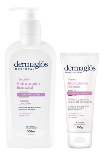 Dermaglós Combo Hidratación Corporal Emulsión Y Crema Manos