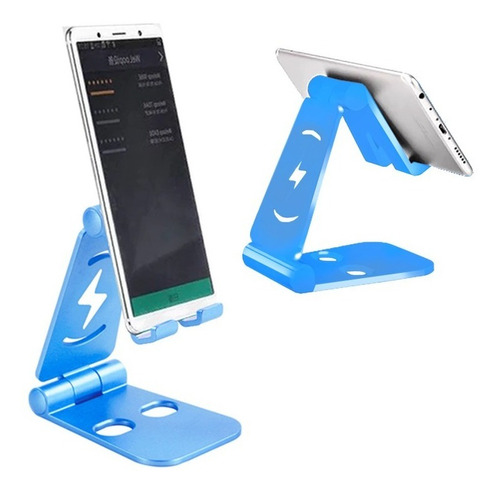 Soporte Universal Plegable Antiderrapante Tablet Celular Color Azul celeste
