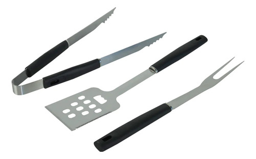 Set 3 Utensilios Carne Asada Kit Parrillero Acero