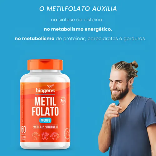Metilfolato, 60 cps L, folato de metilo, ácido fólico activo, biógenos, sabor neutro