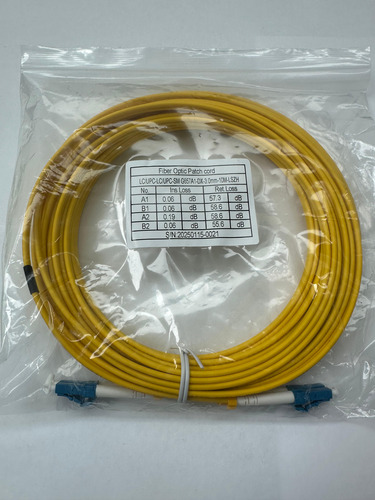 Patch Cord Fibra Optica 10 Mts Lc/upc Lc/upc Monomodo Duplex