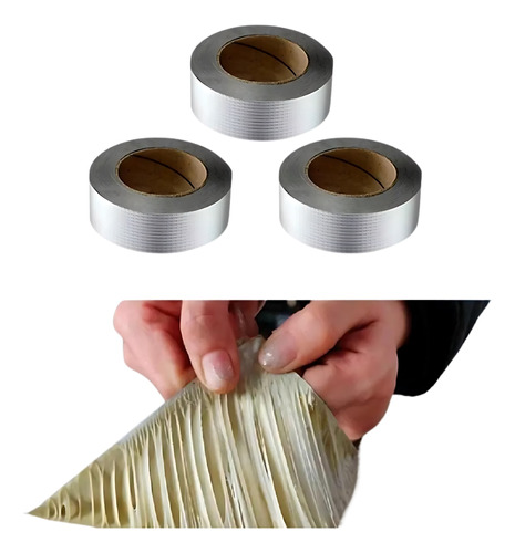 Fita Reparo 5m Silver Tape Resistente Super Colante Kit 3 Un