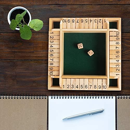 Shut The Box Game-juego Clásico De Madera De 10 Con Dados In