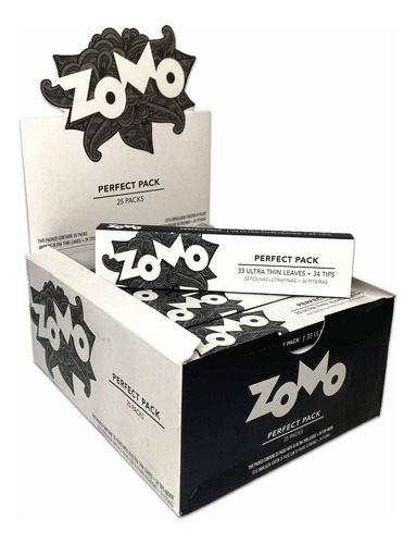 Caixa Zomo Perfect Pack Black King Size Seda + Piteira