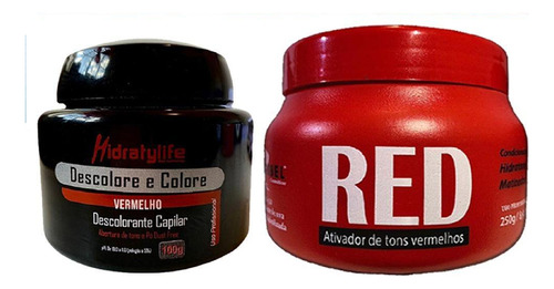 Kit Pó Descolore E Colore Vermelho E Másc Red 250g Mairibel