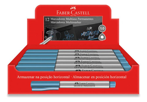 Caneta Marcador Azul Metal 1.0mm 12und Faber Castell