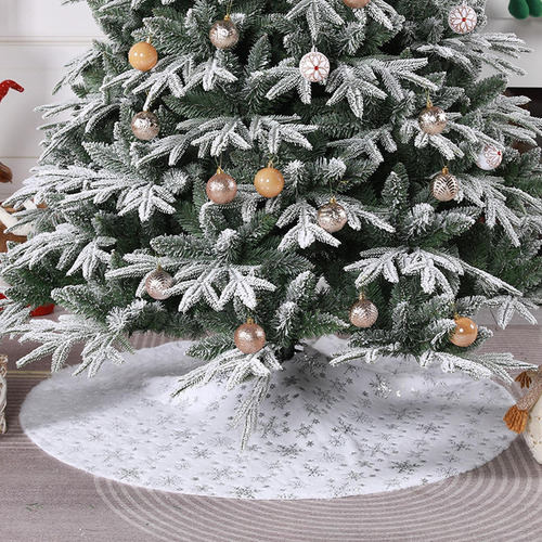 \ Falda De Árbol De Navidad, Cubierta De Falda De 90cm Plata