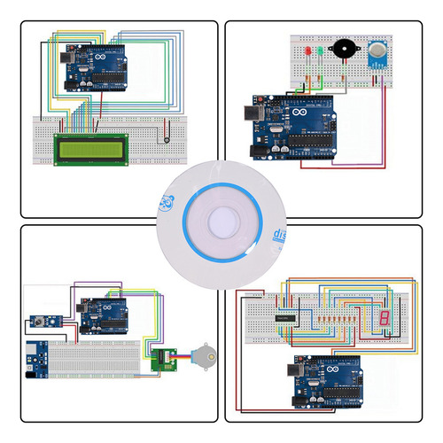 Completo Kit Compatible Para C/ Arduino Uno Con Tutorial
