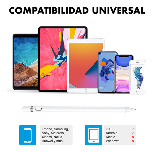 Lapiz Optico Stylus Argum Capacitivo Punta Fina Compatible Celular Tablet iPad iPhone Samsung Etc