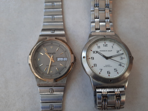 Lote Reloj Pulsera Wrangler Original Y Knock Out Azul Acero Azul Acero Blanco (Usado)