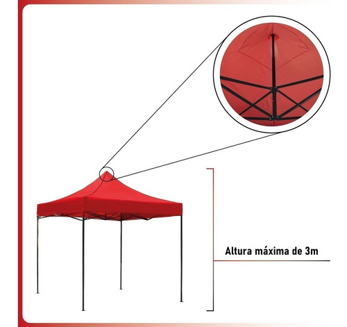 Imagen 6 de 10 de Toldo Plegable 2x2 Impermeable Retractil Araña Azul