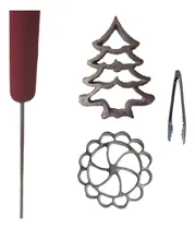 Comprar Moldes Para Buñuelos Rehilete Y Pino Con Receta Y Tenaza