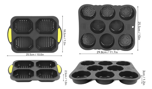 Molde Para Pan De Hamburguesa De Silicona De 8 Cavidades