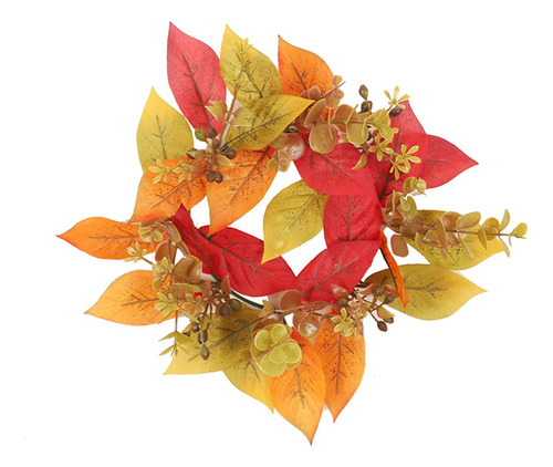Corona Artificial Con Anillo De Vela, Corona De Otoño Para