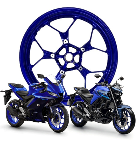 Aro Da Roda Dianteira Azul Yzf R3 Abs Mt 03 Abs Original 