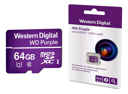 Cartão De Memória Wd Purple 64gb Intelbras Todas Camera Wifi