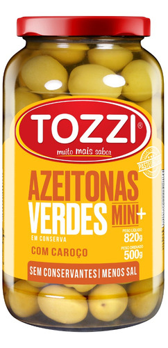 Azeitona Verde C/ Caroço Mini Mais, Pote 500g