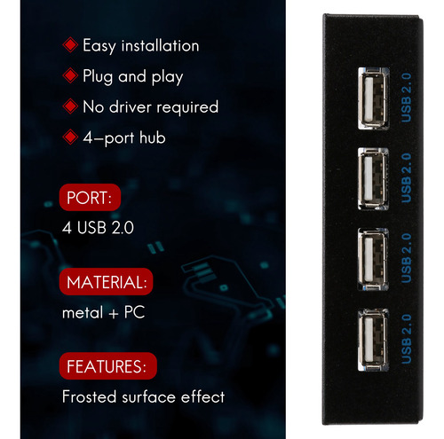 Disquete De 3,5 Polegadas 4 Hub Usb 2.0 Painel Frontal Usb2.