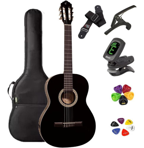 Violão Acústico Giannini Clássico Nylon N-14 Bk + Kit4kl