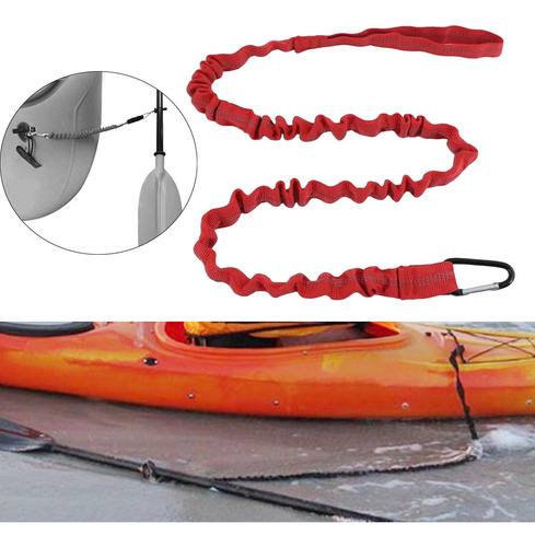 3 Elástico Kayak Paddle Leash Cañas De Pescar Barco Rojo
